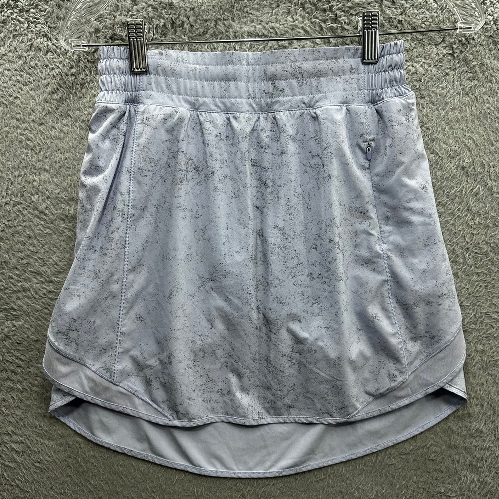 Lululemon 6? Pace Rival Skirt Blue Grey Speckled Print Active Running Skort